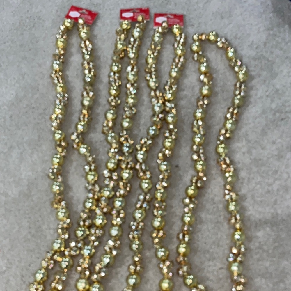 Holiday Time Shiny Gold Bell Garland